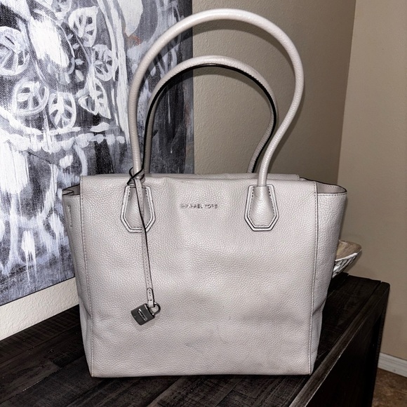 MICHAEL Michael Kors Handbags - Michael Kors Mercer Satchel Tote Luggage Taupe Brown Large purse Bag Zipper​